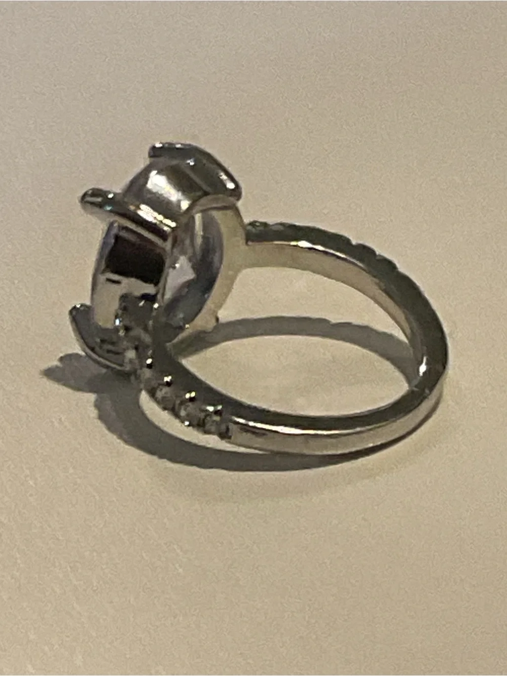 Classic Oval White Crystal Solitaire Ring - Women's Jewelry